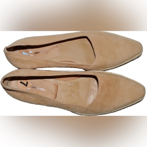 DANIBLACK 7 M BEIGE CAMEL SUEDE LEATHER ESPADRILLE LOAFERS FLATS COMFORT SHOES - Picture 3 of 5
